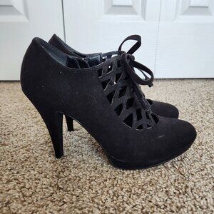 Impo Prince Black Lace Up Heels